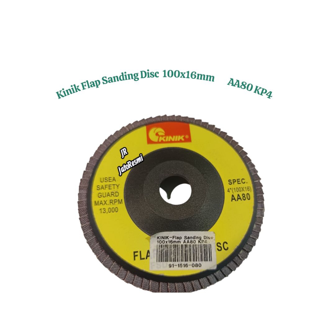 Kinik Flap Sanding Disc 100x16mm AA80 KP4 Flap Disc 4" Grid 80 Amplas Tumpuk