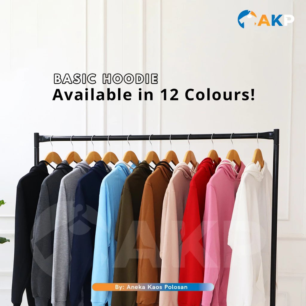 Hoodie Pullover Polos Pria dan Wanita (Unisex) Bahan Babyterry | Hoodie Topi Polos