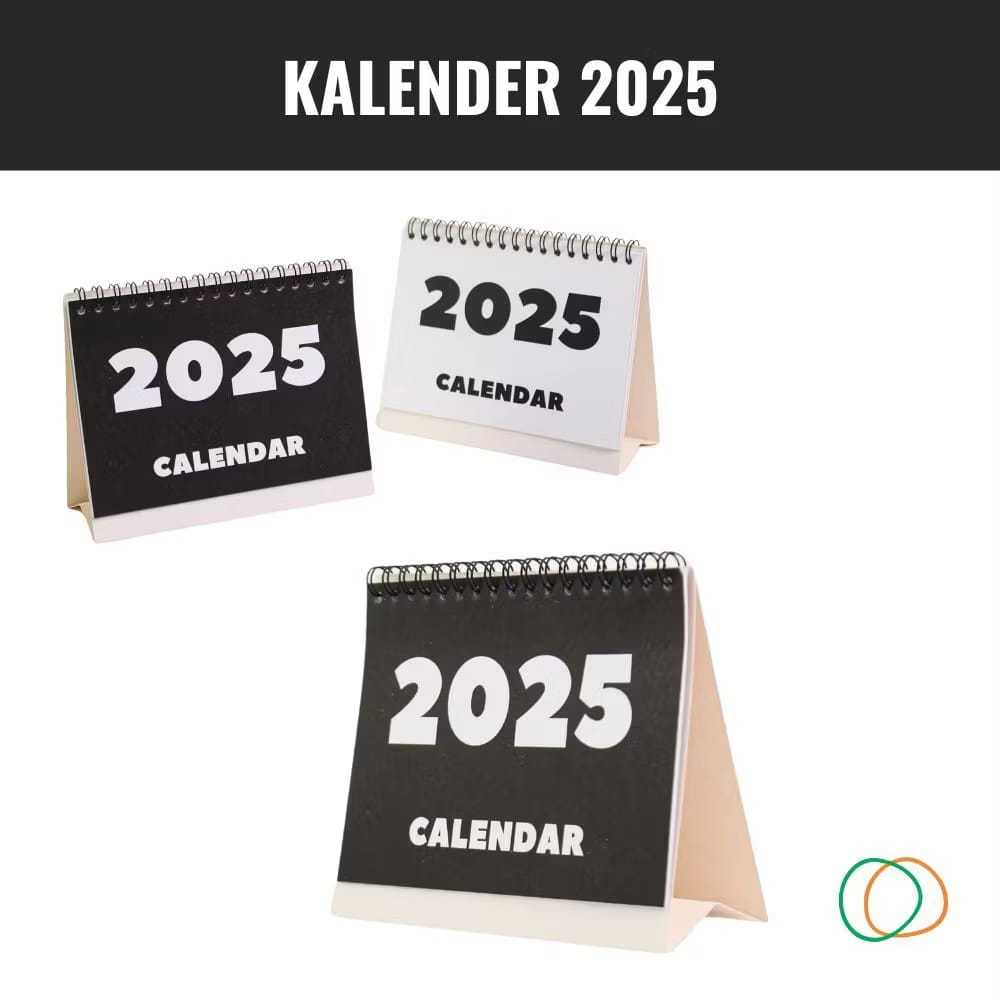 

Kalender Duduk Hitam Putih 2025