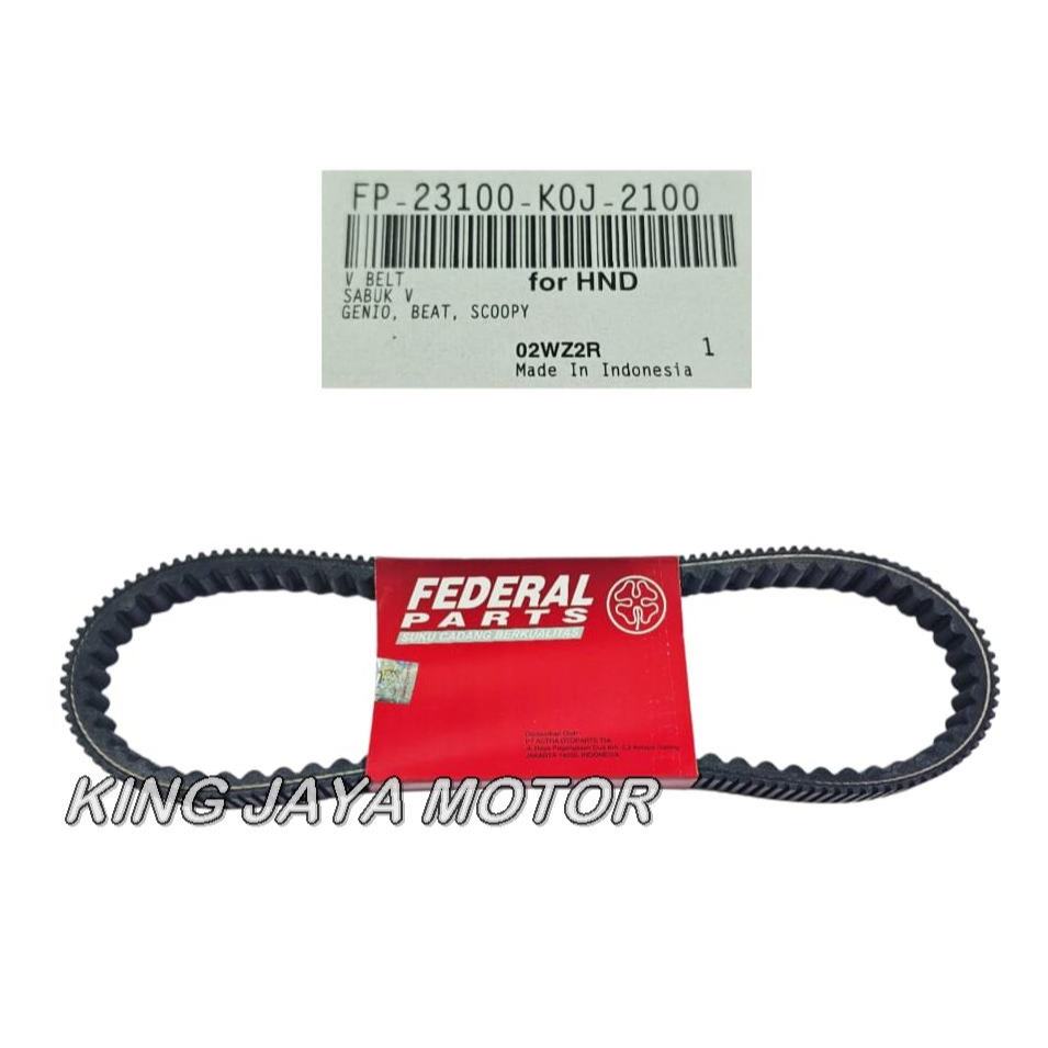 VANBELT ONLY GENIO, BEAT, SCOOPY, BELT FP-23100-KOJ-2100 ORIGINAL FEDERAL