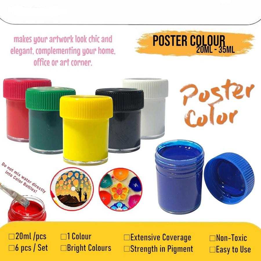

Poster Colour 6 Warna / Cat Poster 20ml / Cat Mewarnai / Colouring Poster / Poster Colour Painting / Acrylic Colour 20ml