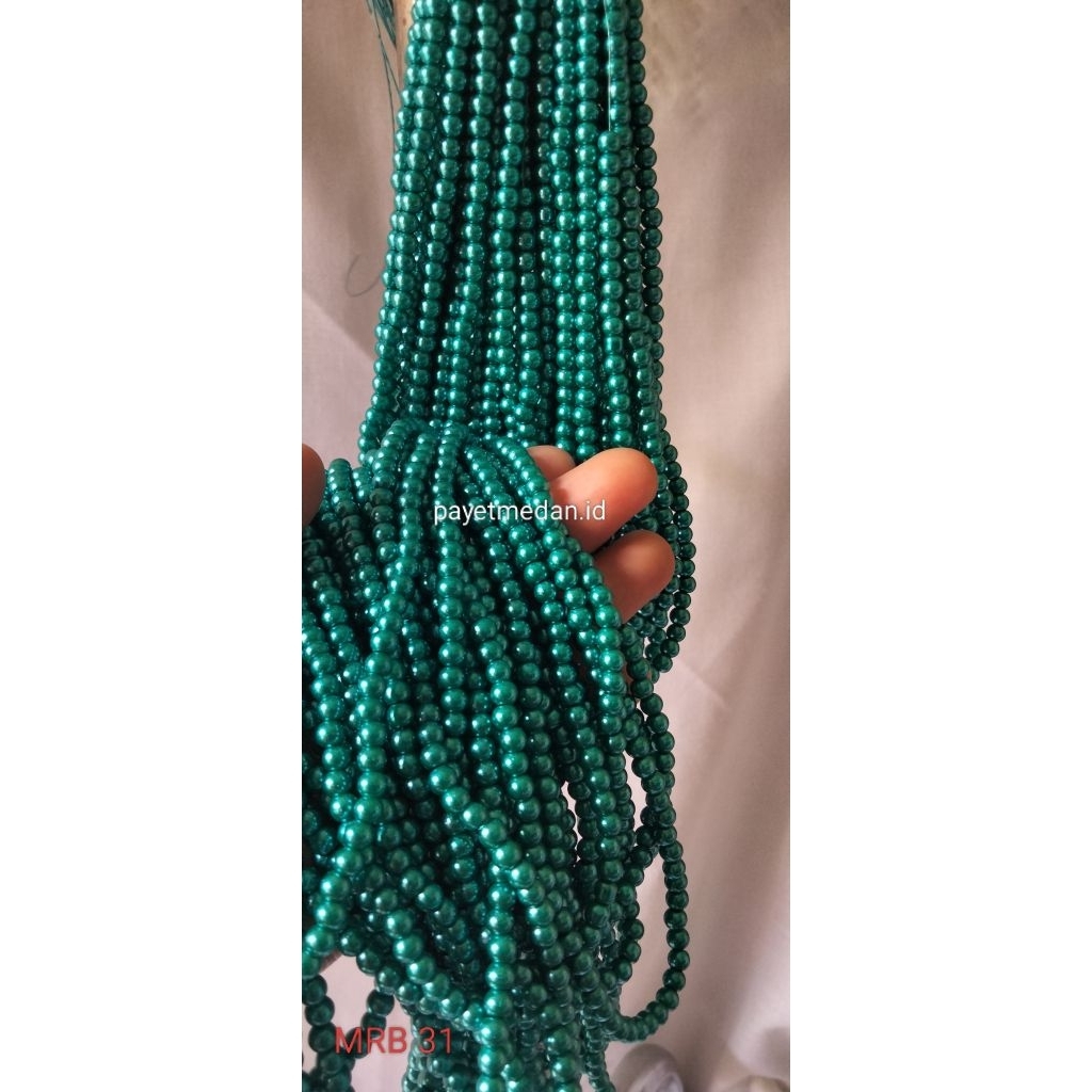 Payet Mutiara sintetis ukuran 4mm mote berat