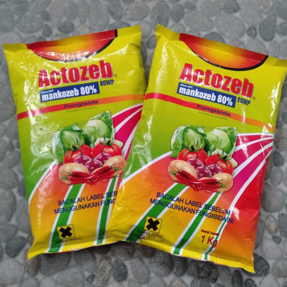 Fungisida Actozeb 80 WP : Mankozeb 80% 1Kg - Fungisida Sistemik Busuk Akar Buah Batang