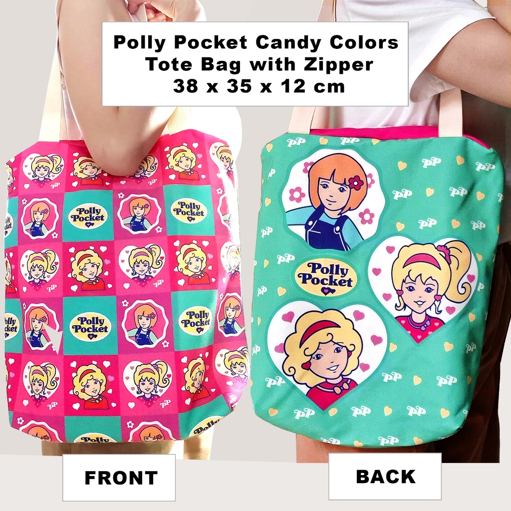(StarGS) Tas Polly Pocket Tote bag dengan zipper - Fanmade Vintage Polly Pocket Merchandise