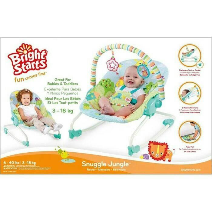 Bright Starts Snuggle Jungle Rocker - INGENUITY - Baby Bouncer 3 in 1