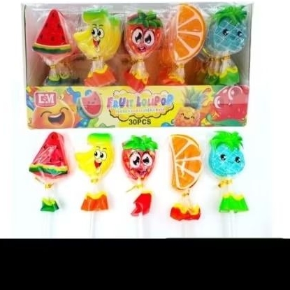 

Permen lolipop keras Bentuk buah isi 30pcs