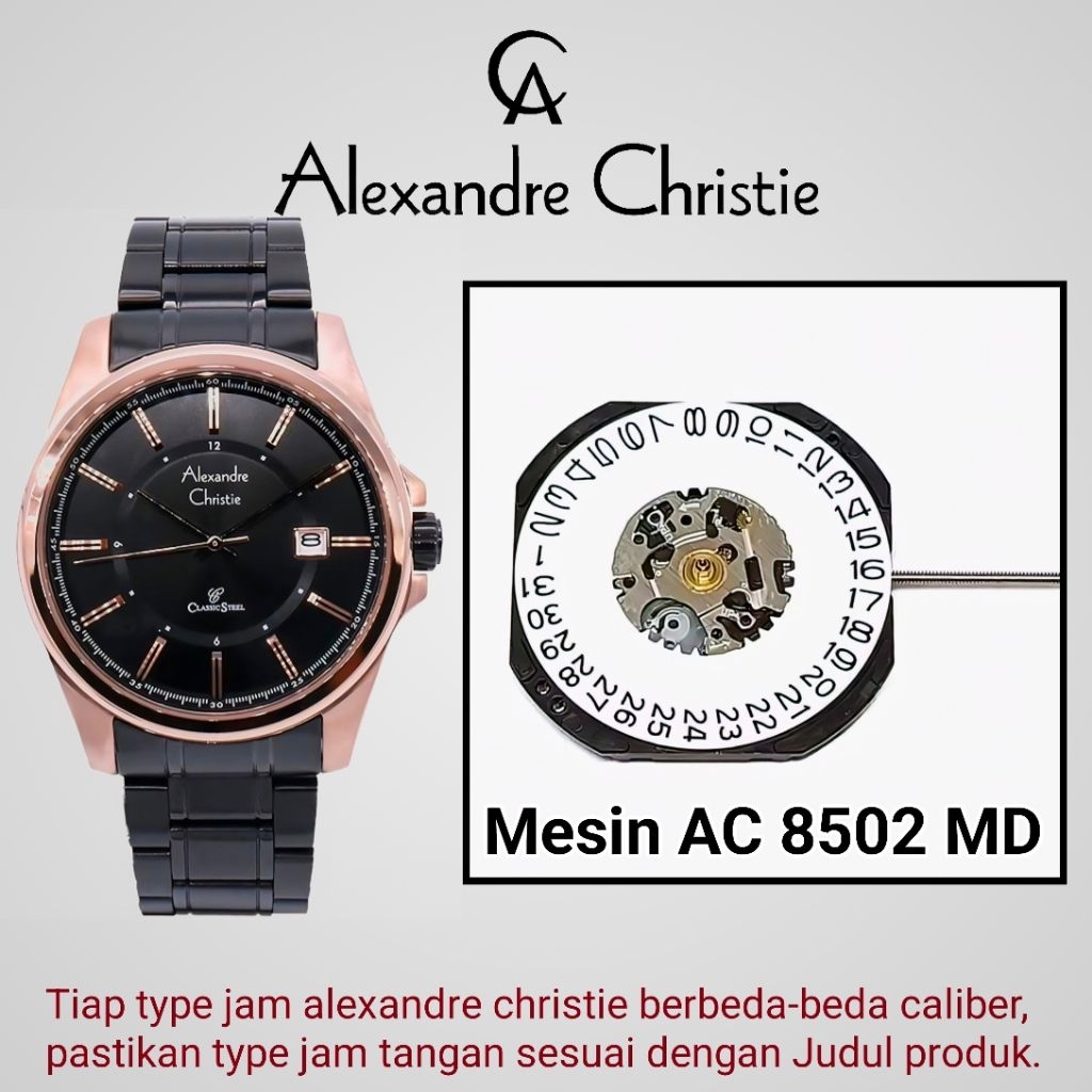 Mesin Jam Tangan Alexandre Christie AC 8502 MD