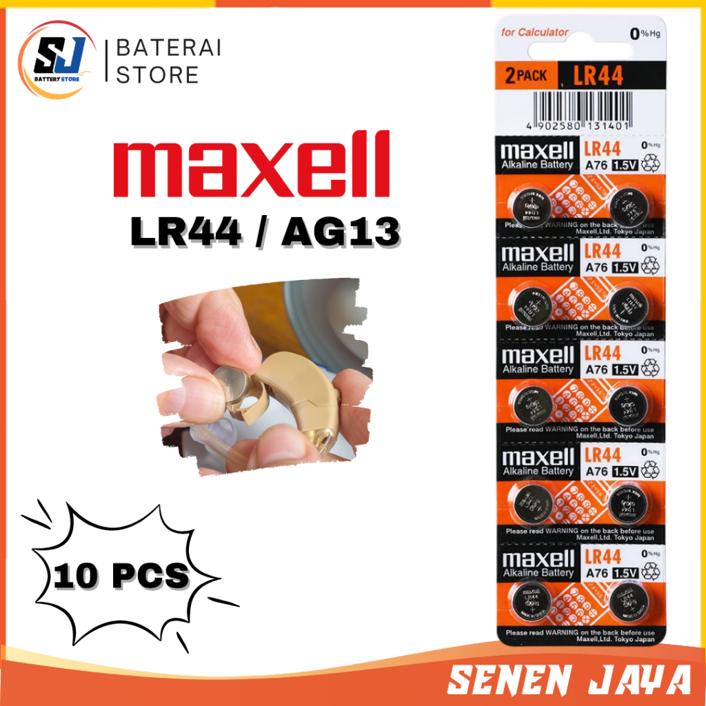 HARGA 10 BUTIR BISA COD Baterai Kalkulator Maxell Casio Citizern Kancing LR44 Original Maxel AG13l k