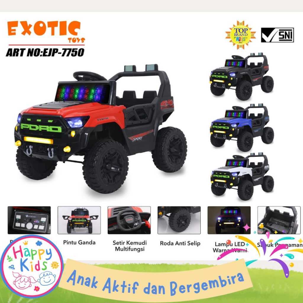 Mobil Aki anak Jeep Exotic EJP 7750 Mobil listrik cas an mobil mobilan charge