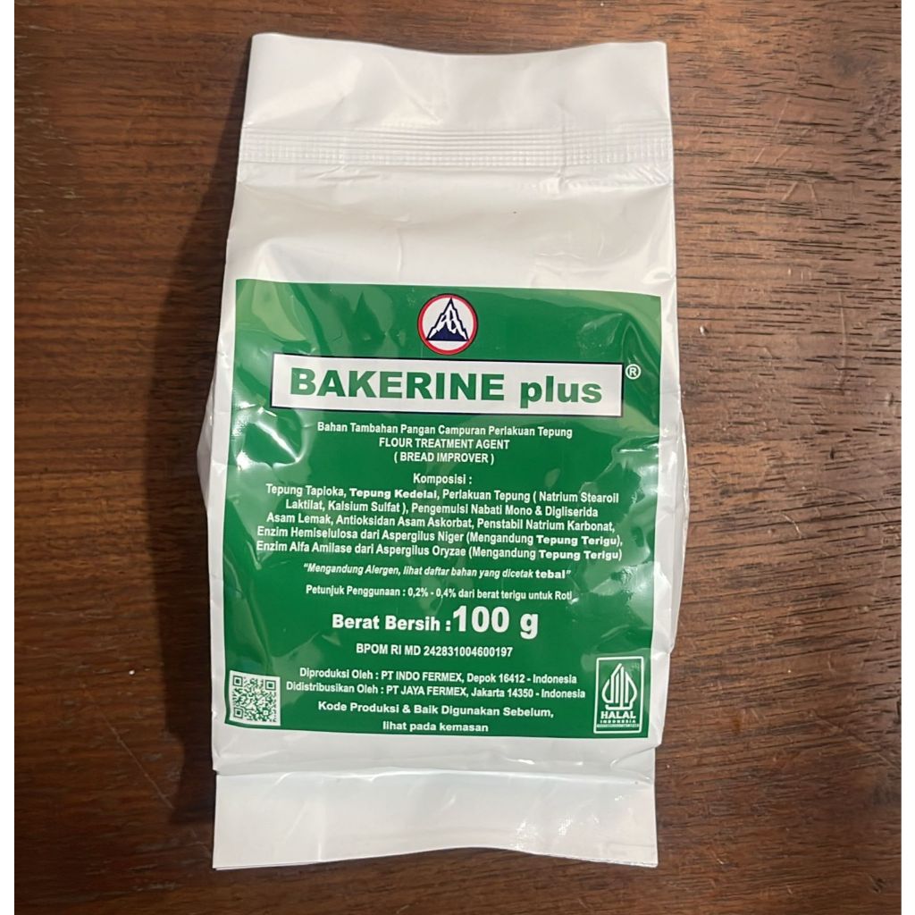 

Bakerine Plus kemasan 100gr - Pelembut Roti - Bread Improver Plus