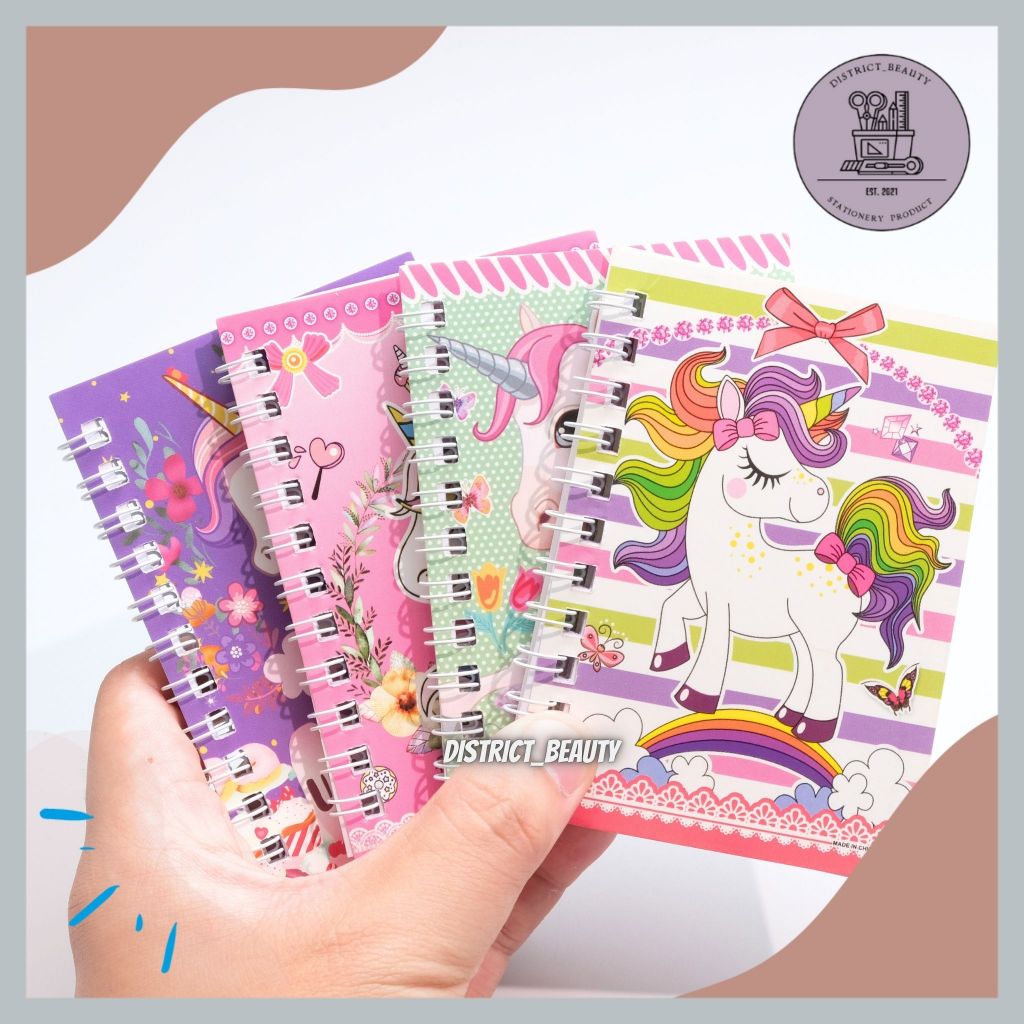 

BUKU TULIS MINI UNICORN A7 BUKU BINDER SPIRAL A7 KUDA PONI 1 RENCENG ISI 4 PCS MEMOPEN MEMOPAD NOTEPAD MINI MOTIF UNICORN LUCU TERMURAH