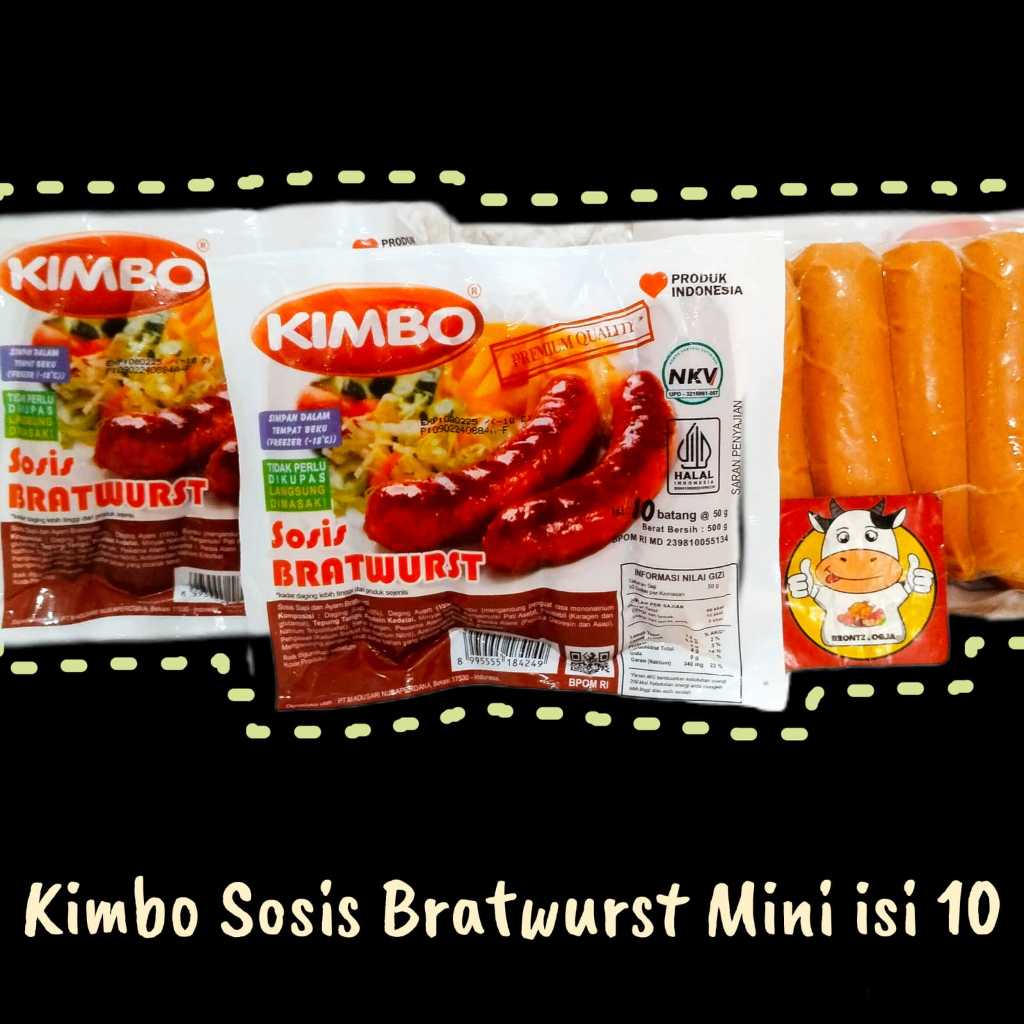 

KIMBO SOSIS SAPI MINI BRATWURST ISI 10PCS-FROZEN FOOD-BRONTZ JOGJA