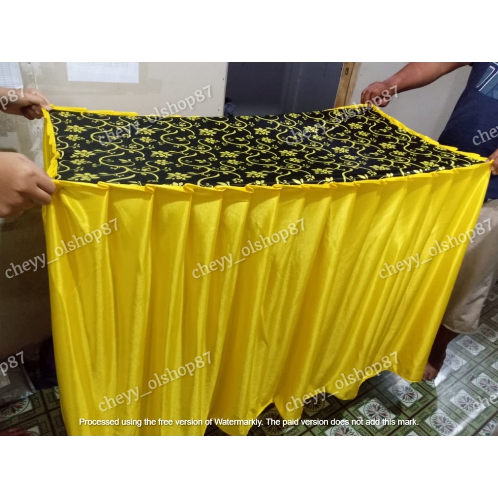 taplak meja prasmanan instan Kombinasi renda 74cm x 74cm x 160cm fullset