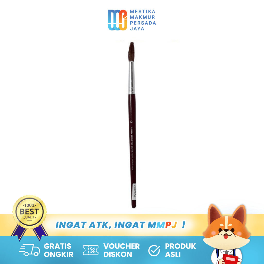 

Giotto Kuas Lukis Round No.12 – Bulu Pony Alami untuk Cat Air & Tempera 551200