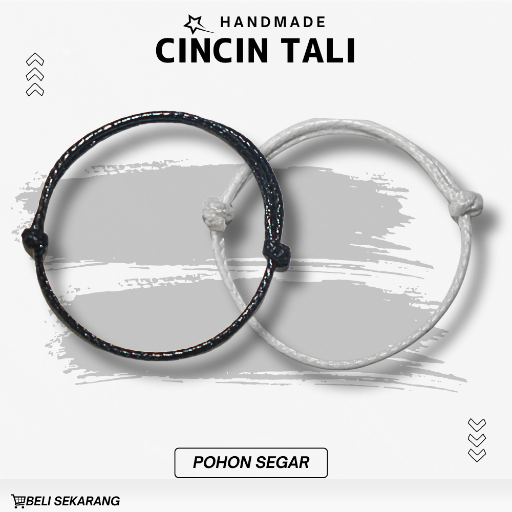 cincin tali polosan couple white & black