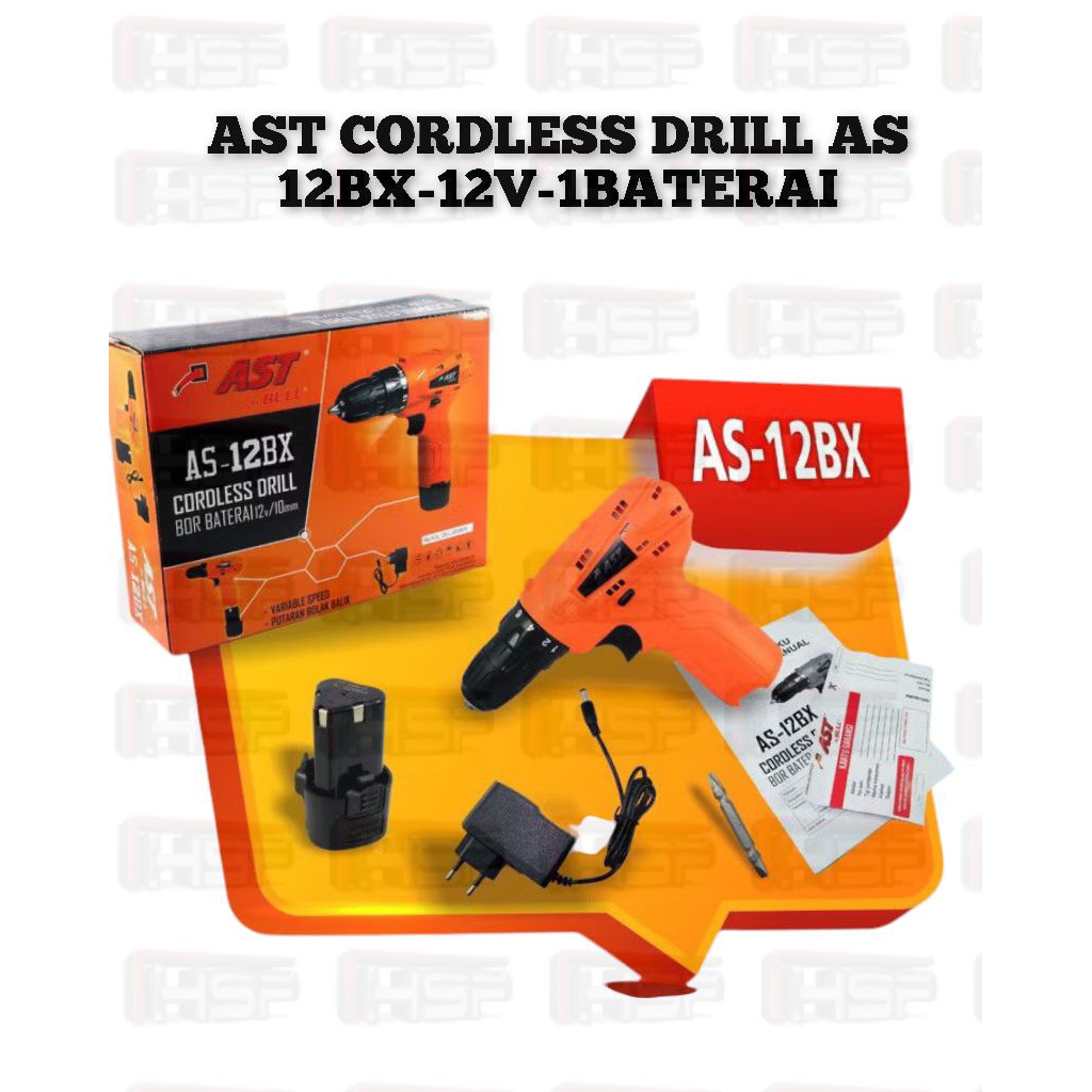 AST CORDLESS DRILL BOR BATERAI PROMO AST AS 12BX-12V-1BATERAI
