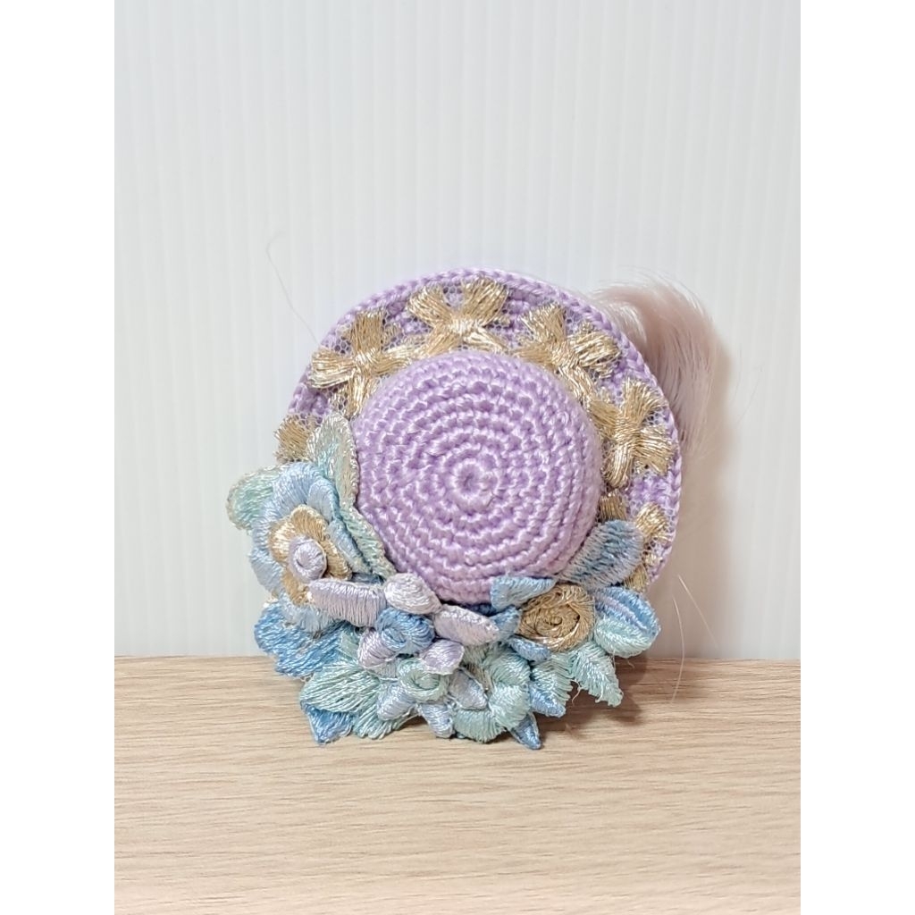 Topi Sylvanian Families - Topi Ungu Bunga Biru Kuning Wig Blonde Keunguan (Mom)