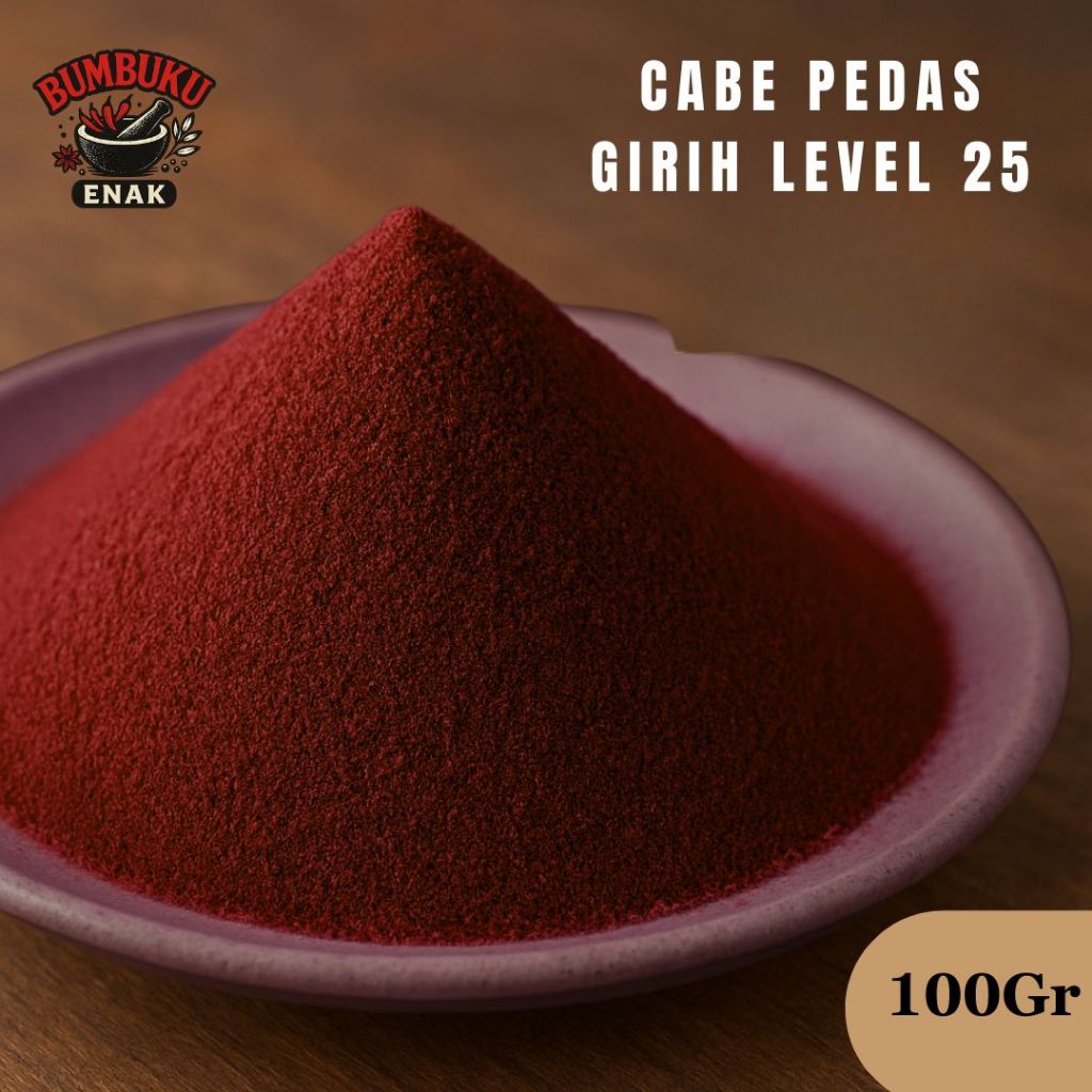 

Bubuk Cabe Pedas Gurih Level 25 – Non MSG 100gr, Cocok Buat yang Suka Pedas Ringan & Aman Tanpa Pengawet!