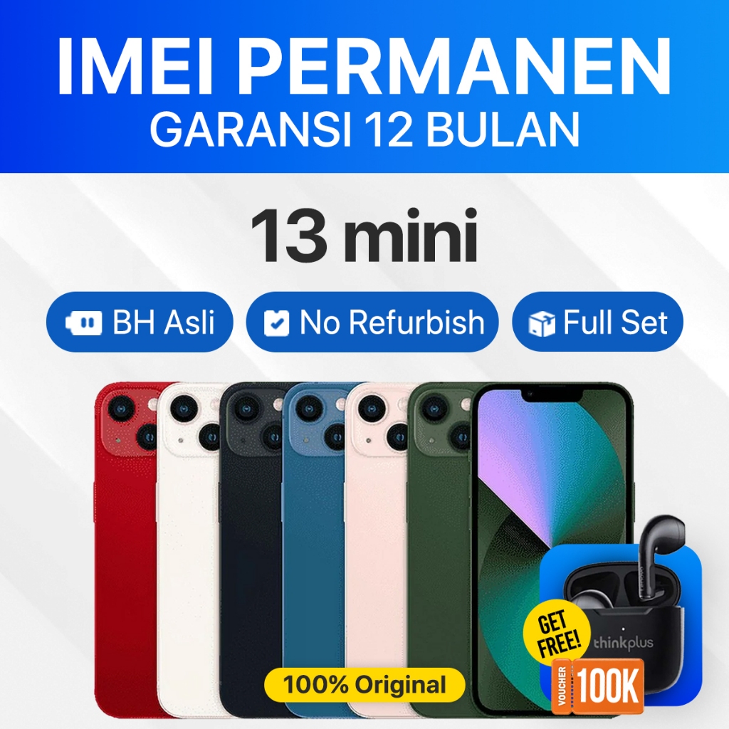 iPhone 13 Mini ex iBox IMEI Permanen Garansi 12 Bln 100% Original Second iPhone FULLSET 128GB 256GB 