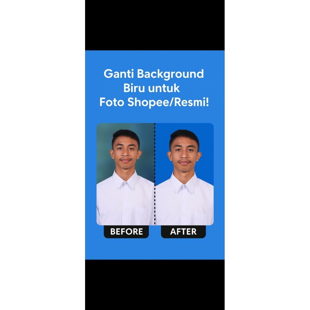 Jasa edit foto background merah dan biru