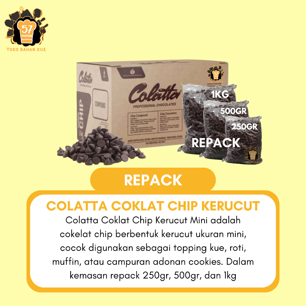 

COLATTA COKLAT CHIP KERUCUT MINI REPACK / TIMBANGAN