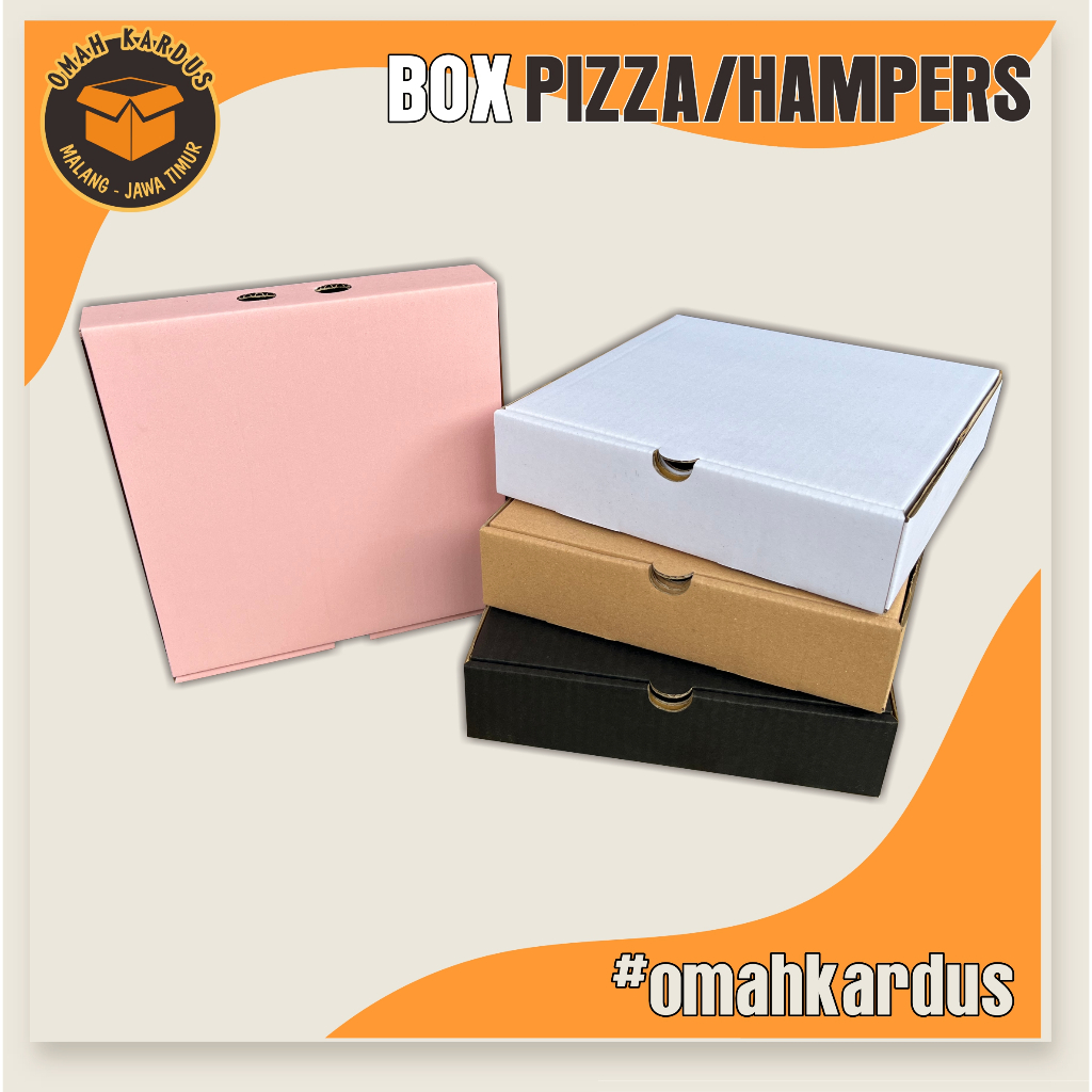 

Box Pizza/Hampers 21x21x5 cm / kardus box polos / kardus hampers / box diecut / box hampers / kardus pizza / box pizza / kardus baju / box hijap / kardus dus box pizza