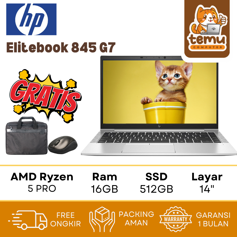Laptop Gaming / Design HP Elitebook 830 / 835 G7 RYZEN 5 RAM 16GB SSD 512GB | Mulus Bergaransi