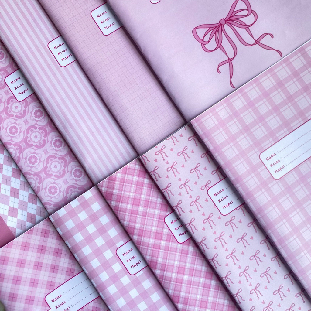 

(ISI 10) SAMPUL BUKU TULIS AESTHETIC PINK SERIES LUCU BUKU SIDU BIGBOSS
