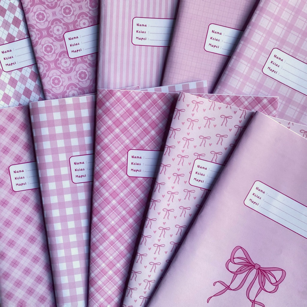 

(ISI 10) SAMPUL BUKU AESTHETIC PINK SERIES