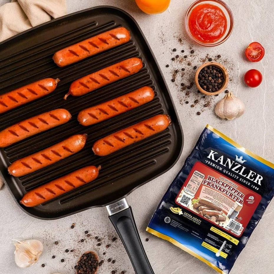 

KANZLER Blackpepper Frankfurter - Sosis Sapi Lada Hitam Kanzler 300gr - Kheiza Frozen