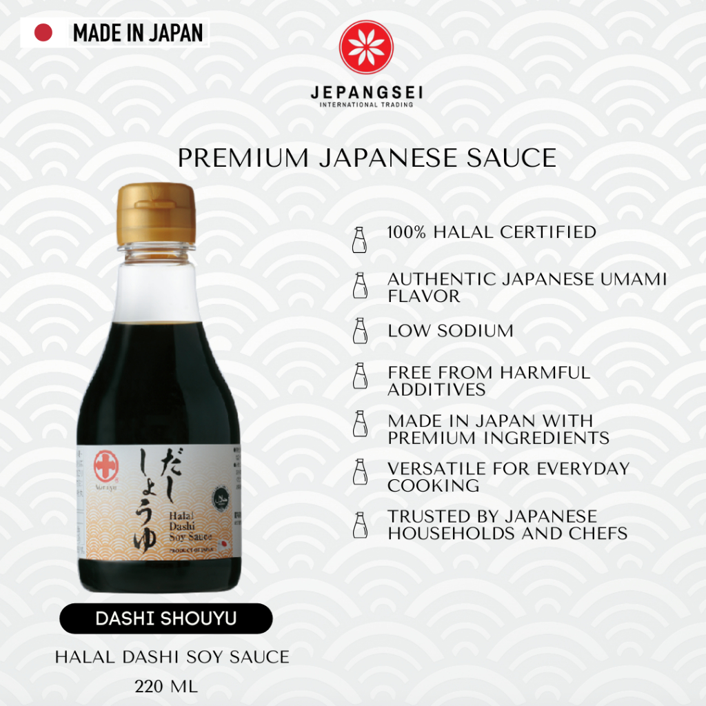 

JEPANGSEI Marujyu Halal Dashi Soy Sauce 220ml Authentic Premium Saus Jepang Asli 100% Original
