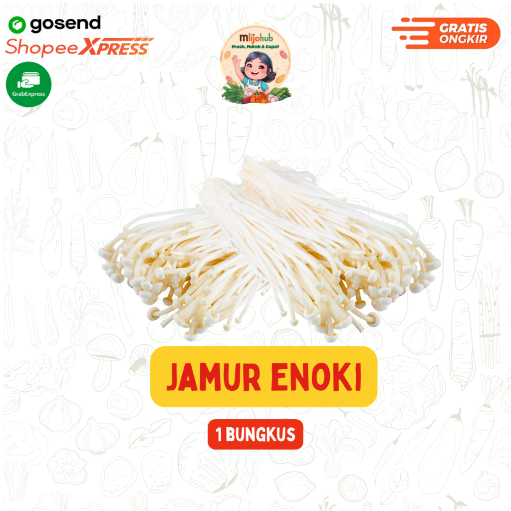 

Jamur Enoki - Pengiriman Instan - Fresh Mlijohub Malang