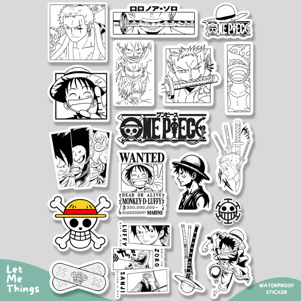 

stiker anime on piece luffy zoro sanji || stiker helm anime one piece case hp laptop case hp tumbler cermin lemari