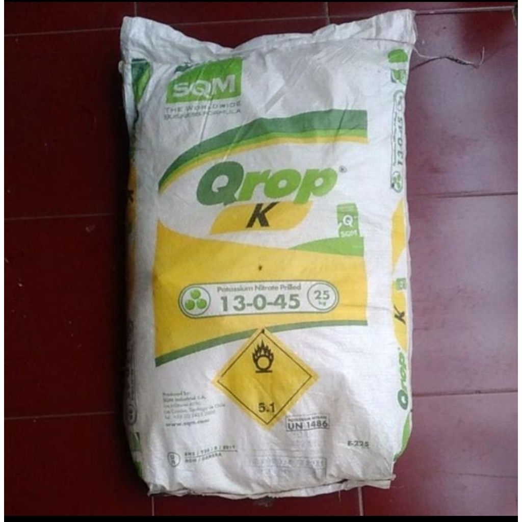 Pupuk KNO3 putih prill 1 kg dan 500 gr repack QROP K sumber kalium nitrat