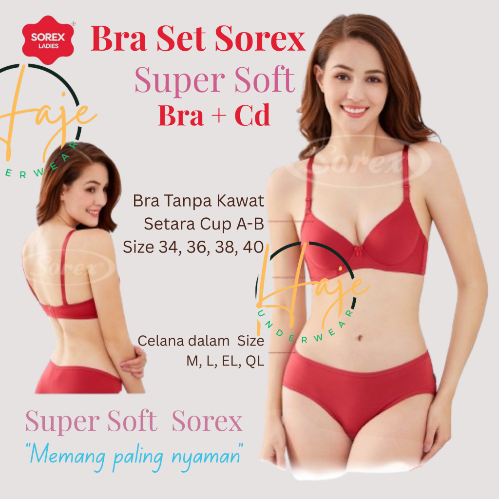 SOREX Bra Set Busa Tanpa Kawat Cup A (CD+BH) BH Set Sorex / Bra Set