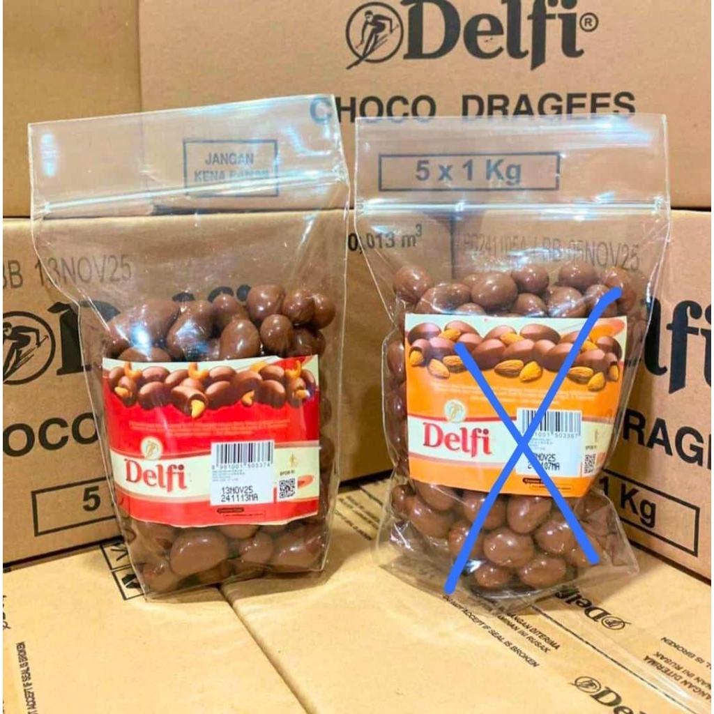 

Delfi cokelat dragres 250gr mede, almond