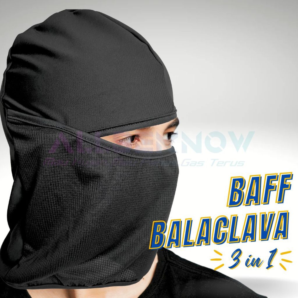 BUFF 3 in 1 - Balaclava quick dry - Masker Motor - Pelindung Wajah - Masker Anti UV - Kupluk Ninja -