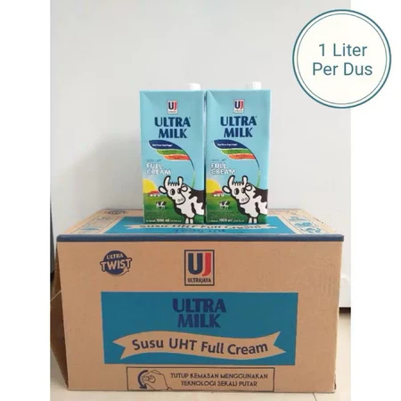

Susu Ultra Milk UHT Full cream 1 liter (12pcs 1 carton)