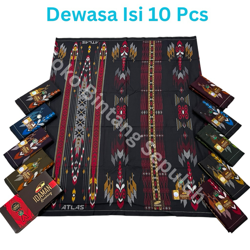 Sarung Atlas Idaman Harmoni 555 Habibi Idaman Kembang Madani Batik Isi 10 Biji Motif BHS Batik Akasi