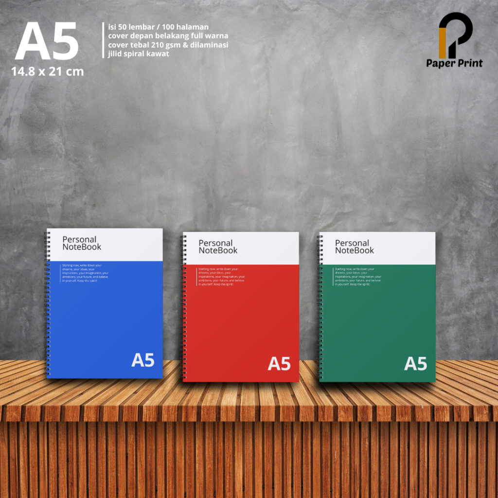 

Paper Print Notebook A5 14.8 x 21 cm