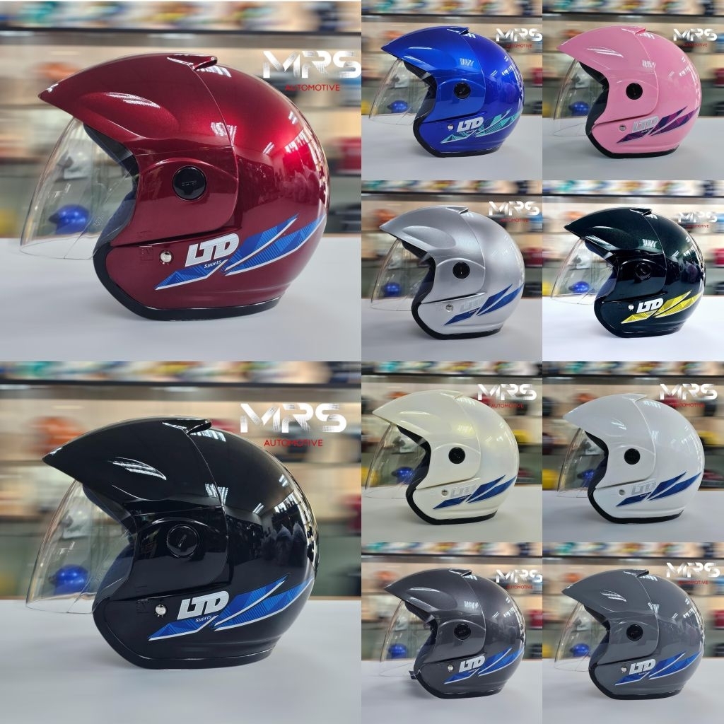 Helm LTD Sports Original Malaysia ISO SNI 100% Hitam Kilat Hitam Doff Merah Kilat Merah Doff Putih S