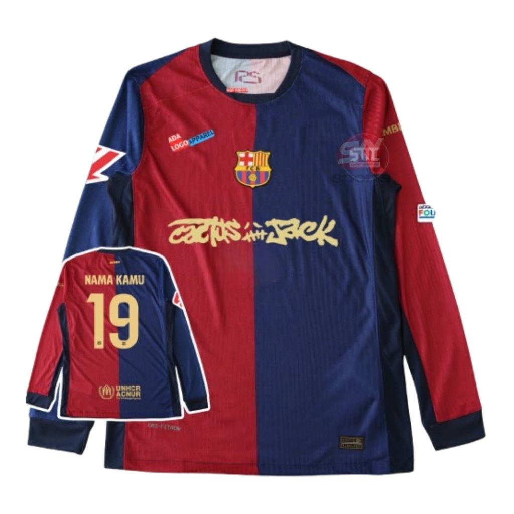 Jersey Barcelona x Travis Scott Home 2024 2025 Longsleeve - Jersey Barca Lengan Panjang