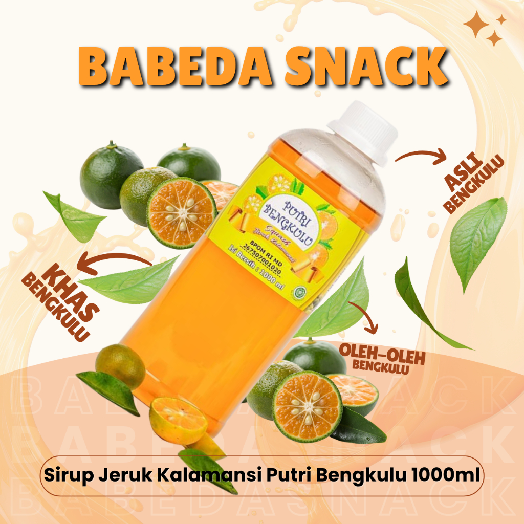 

SIRUP JERUK KALAMANSI ASLI PUTRI BENGKULU 1000ml - OLEH OLEH KHAS BENGKULU - BABEDA SNACK