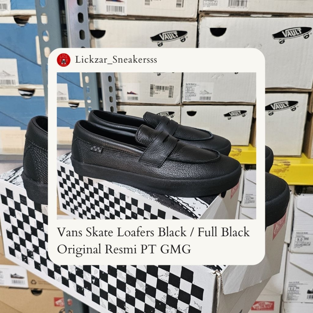 Vans Skate Loafers Black Black Original Resmi GMG