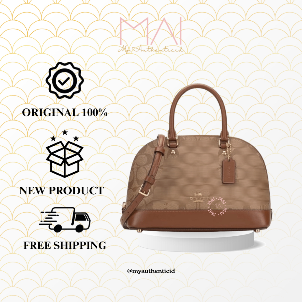 COC F27583 Signature Mini Sierra Satchel Khaki Saddle/Coach Hand Bag Sierra