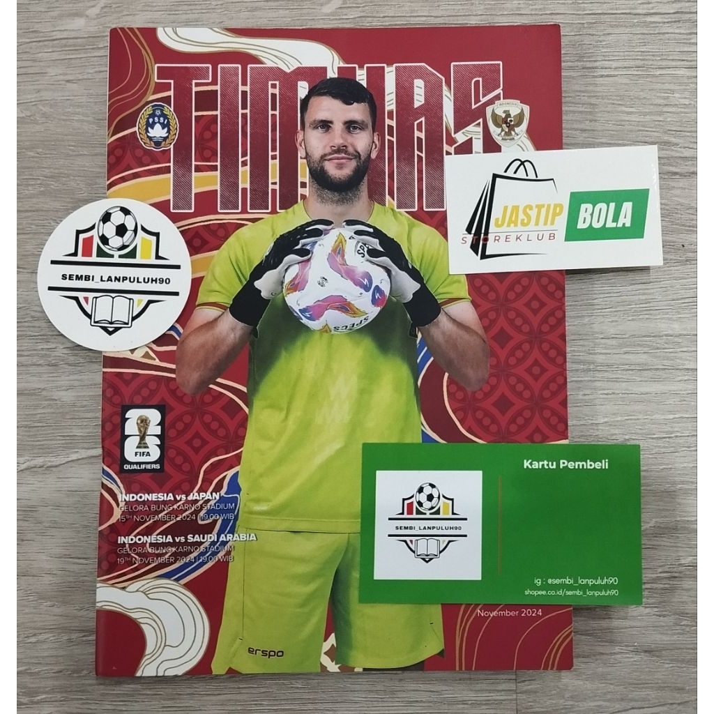 Matchday Programme Book Timnas Indonesia edisi match Indonesia VS Jepang & Arab Saudi