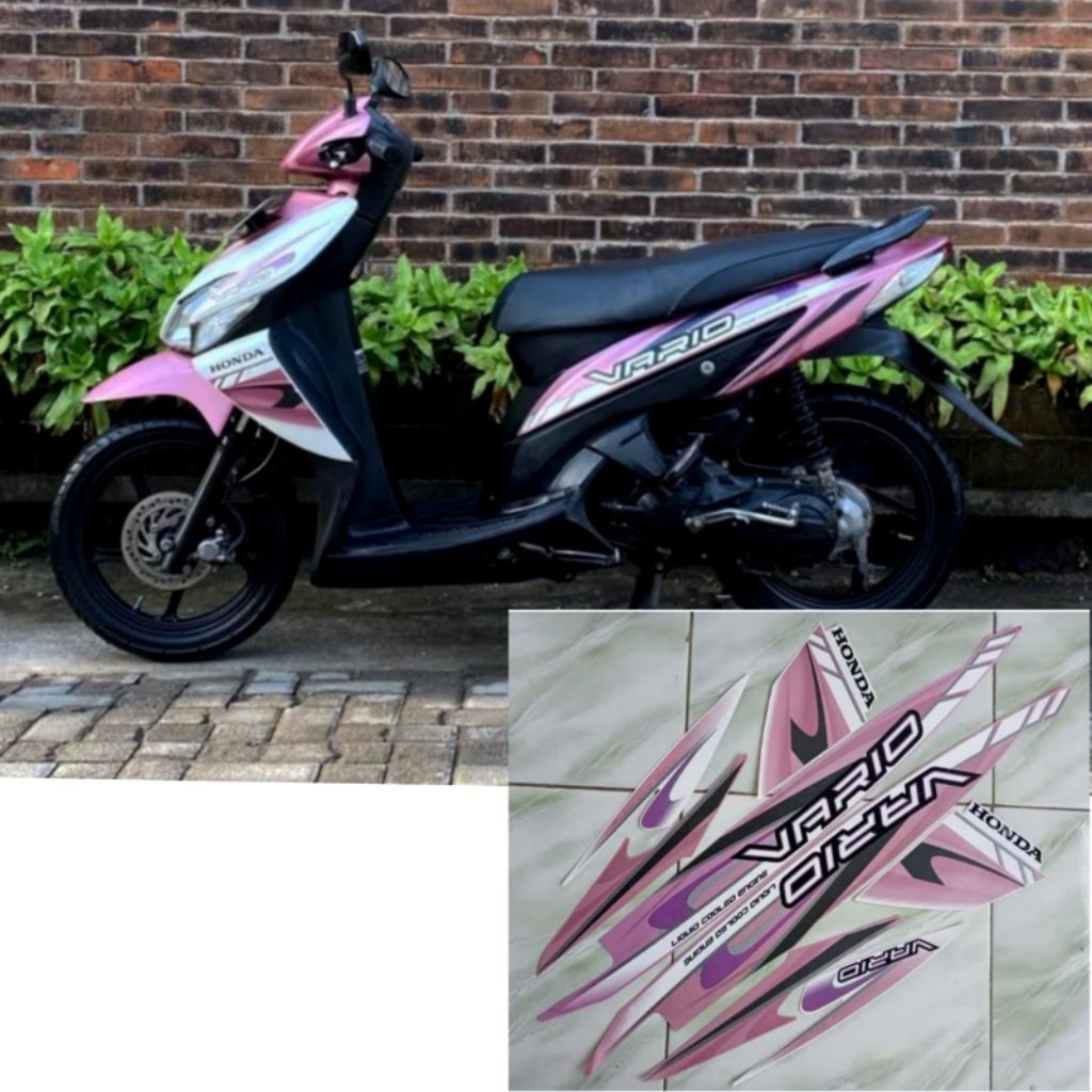 Stiker Striping Lis Body Motor Vario 110 Karbu 2009 Pink