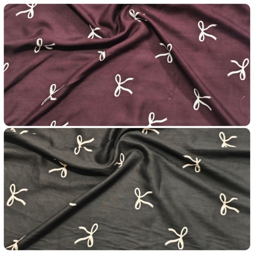 Kain Katun Rayon Motif Pita || Meteran - Murah