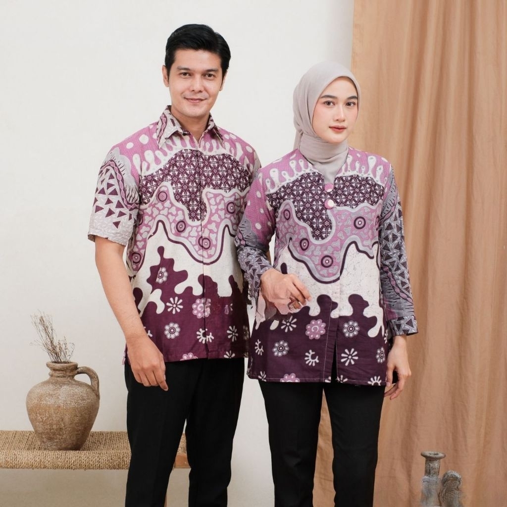 Batik setelan pria wanita moderen | Setelan batik bisa pisah | Baju batik setelan pria wanita