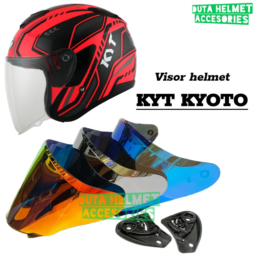 Kaca helm KYT KYOTO | flat visor helmet kyt kyoto bening hitam smock iridium red gold blue silver